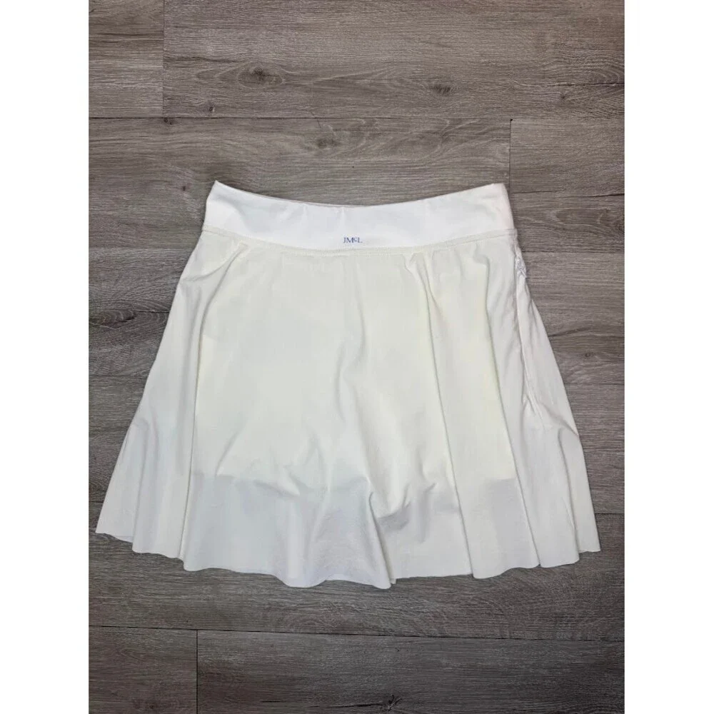 White Athletic Tennis Golf Skort Hidden Zip Pockets Built In Shorts XS